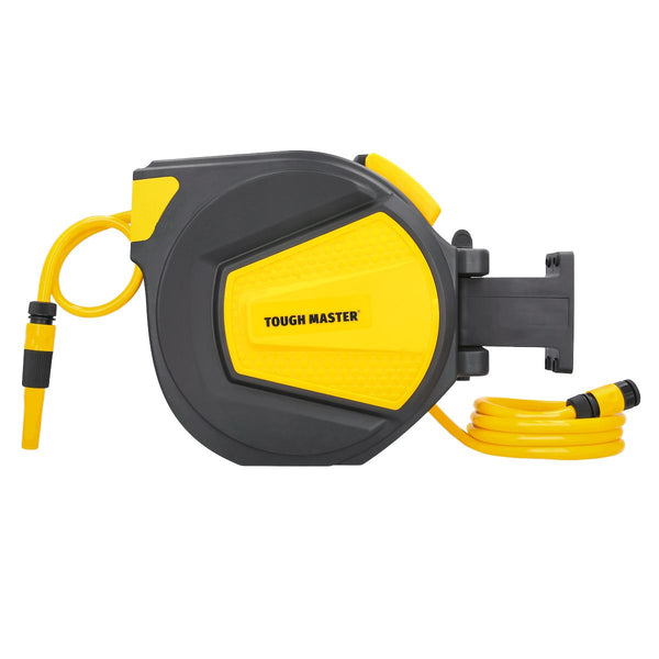 TOUGH MASTER® Retractable Hose Reel Automatic, Wall-Mounted Hose Pipe - 20 Metres (TM-HRA22M)