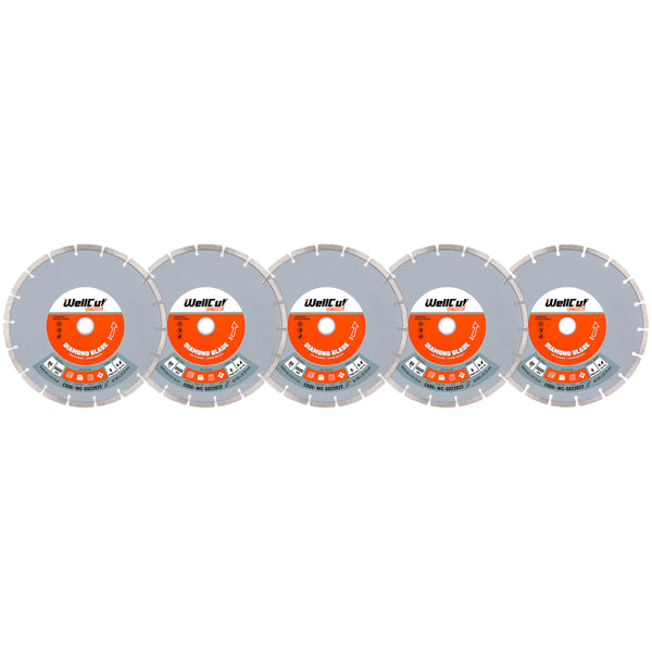 WellCut EXTREME Diamond Blade Cutting Disc - 230mm, 22.23mm Bore Pack of 5