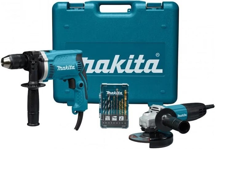 Įrankių rinkinys Makita DK0050X1 (HP1631 + GA5030R); 710 / 720 W; su priedais
