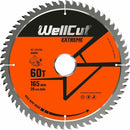 WellCut TCT pjūklo diskas 165 mm x 60 T x 20 mm anga, skirta DSS610, M18CS55, GKS18
