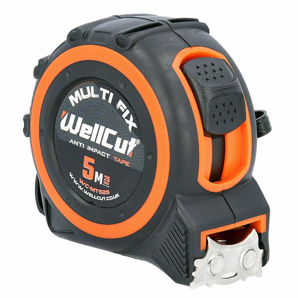 Wellcut Tape Measure 5m/16ft 25mm Magnetic Wide MultiFix System