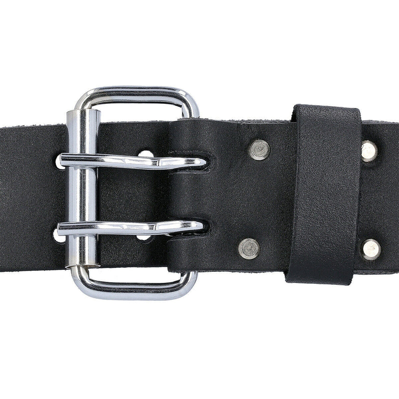TOUGH MASTER Work Belt 2 Metal Pin Buckle, 2” Leather Heavy Duty Sticking Black