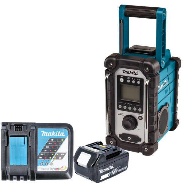 Makita 18V AM/FM Cordless Site radio DMR116 With 3.0Ah Battery and Charger