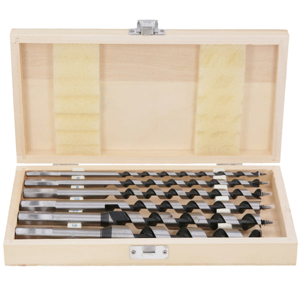 Wellcut 6 Piece Auger Wood Drill Bit Set Carbon Steel in Case for DHP458, DHP482